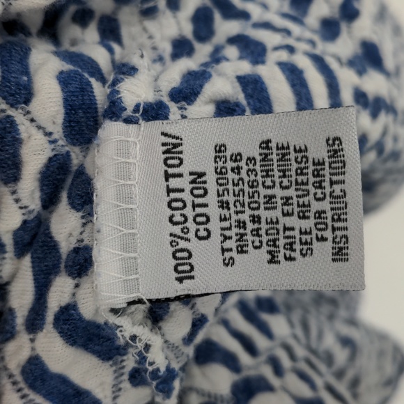 Habitat Wave‎ Knit Swing Patterned Top Size Small Pocket Blue White 1/2 Sleeve - Picture 6 of 15